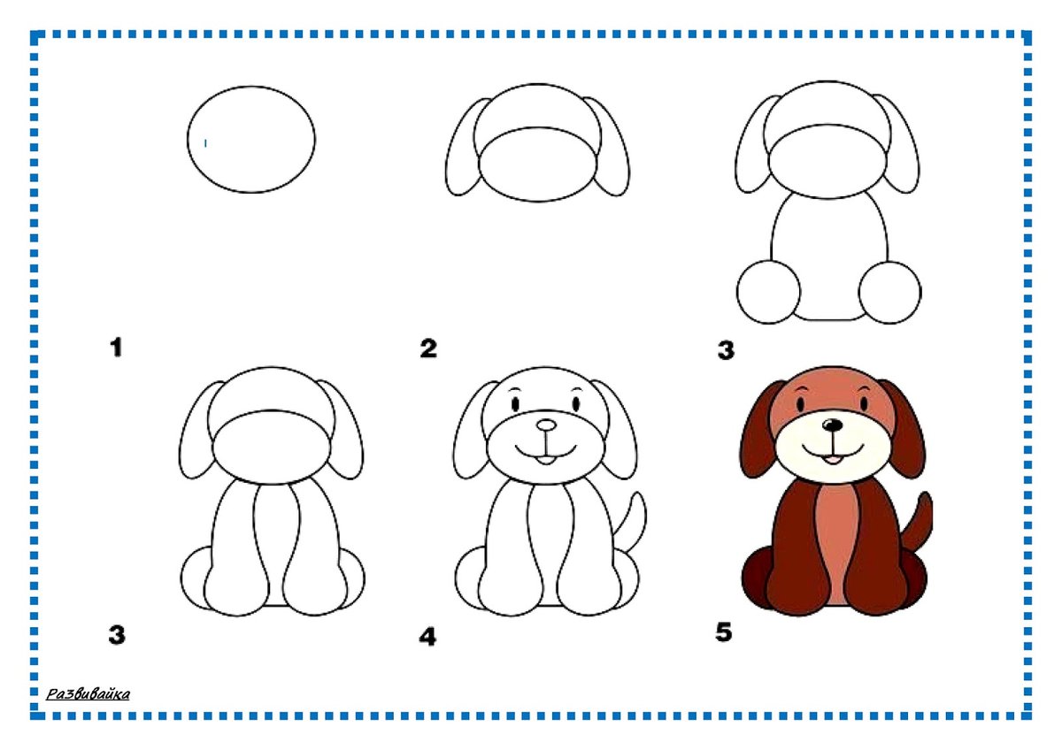 Самые простые рисунки животных для малышей